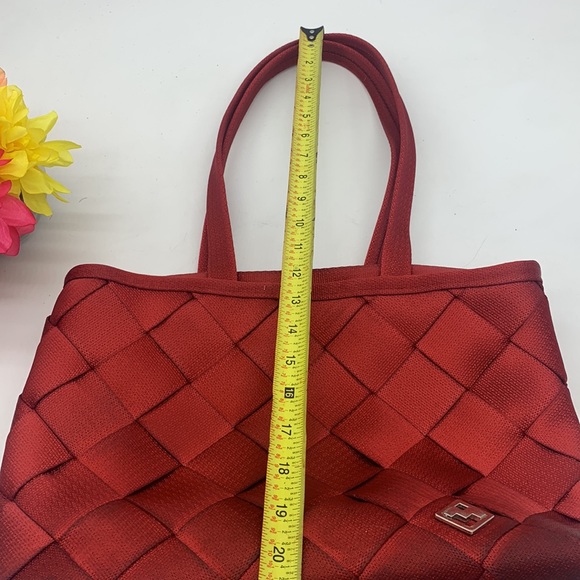 Maggie Bags Dark Red Seatbelt Tote Bag. MCB2611B - Picture 11 of 11